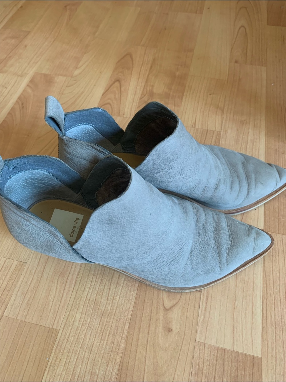 Dolce Vita Light Gray Pointed Ankle Booties